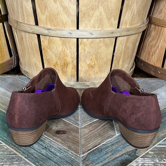 Dr. Scholl’s Brief Brown Faux Suede Microfiber Zip Ankle Boots Womens 6.5 WIDE - Picture 8 of 11